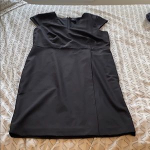 Ann Taylor structured Half Wrap black dress
